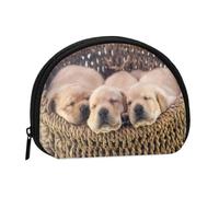 Petit Sac de Rangement pour Serviettes hygiéniques, Porte-Monnaie pour Femme, Motif Chiots Labradors et Golden Retriever