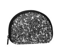 Petit Sac de Rangement pour Serviettes hygiéniques, Porte-Monnaie pour Femme, Motif élégant et Scintillant, Paillettes Noires et argentées