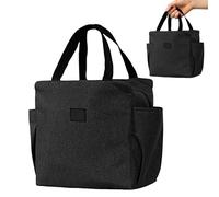 Petit sac de refroidisseur, sac à lunch isolée à lunch épaissie en aluminium en aluminium Bento boîte à lunch Sac à lunch imperméable à l'huile petite sac de refroidisseur avec 2 poches latérales et