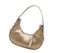 Petit sac de soirée Moon léger en polyuréthane avec poignée supérieure pour les trajets quotidiens et les tenues décontractées, doré, One Size
