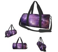 Petit sac de sport avec compartiment à chaussures pour homme et femme Motif bouledogue français, Violet Galaxy, Taille unique