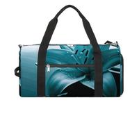 Petit sac de sport avec compartiment à chaussures pour homme et femme Motif hibou, Lys bleu sarcelle, Taille unique, Art Déco