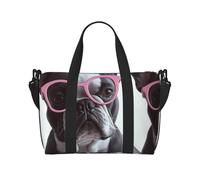 Petit sac de sport avec compartiment à chaussures pour homme et femme Motif kangourou, Lunettes Bouledogue Français, Taille unique