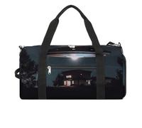Petit sac de sport avec compartiment à chaussures pour homme et femme Motif ours polaire, OVNI la nuit, Taille unique, Art Déco