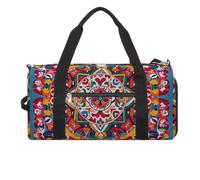 Petit sac de sport avec compartiment à chaussures pour homme et femme Motif schnauzer, Art folk mexicain bohème, Taille unique, Art Déco