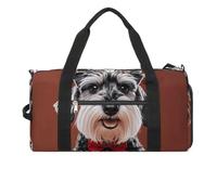 Petit sac de sport avec compartiment à chaussures pour homme et femme Motif schnauzer, Chiens Schnauzer mignons à l'huile, Taille unique, Art Déco
