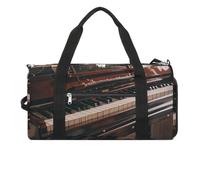 Petit sac de sport avec compartiment à chaussures pour homme et femme Motif schnauzer, Pianos notes de musique, Taille unique, Art Déco