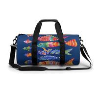 Petit sac de sport Batik Art Style sac de sport avec compartiment Sac à main Sac de week-end pour homme et femme, Style d'art batik, 17.7in/9in/9in