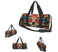 Petit sac de sport Cabin in the Woods Sac de voyage avec compartiment à chaussures pour homme et femme, Crâne en sucre coloré, Taille unique