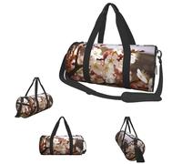 Petit sac de sport coloré avec compartiment à chaussures pour homme et femme Motif crânes en sucre, Fleur de prunier, Taille unique