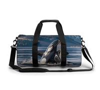 Petit sac de sport coloré léopard avec compartiment pour homme et femme, Orca Killer Whale., 17.7in/9in/9in