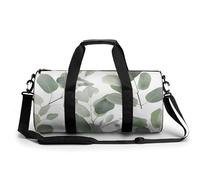 Petit sac de sport créatif de culture africaine avec compartiment à chaussures pour homme et femme, Feuilles d'eucalyptus., 17.7in/9in/9in, Art Déco