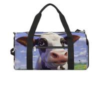 Petit sac de sport créatif de culture africaine avec compartiment à chaussures pour homme et femme, Jolie vache., Taille unique, Art Déco