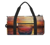 Petit sac de sport créatif de culture africaine avec compartiment à chaussures pour homme et femme, Verre coloré coucher de soleil, Taille unique, Art Déco
