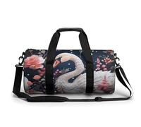 Petit sac de sport de nuit Las Vegas avec compartiment pour homme et femme, Floral Swan, 17.7in/9in/9in