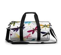 Petit sac de sport de nuit Las Vegas avec compartiment pour homme et femme, Libellule colorée., 17.7in/9in/9in