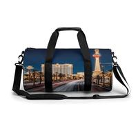Petit sac de sport de nuit Las Vegas avec compartiment pour homme et femme, Nuit de Las Vegas, 17.7in/9in/9in