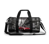 Petit sac de sport de nuit Las Vegas avec compartiment pour homme et femme, Voiture City Street Rouge, 17.7in/9in/9in