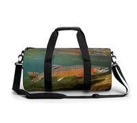 Petit sac de sport de voyage avec compartiment pour homme et femme, Brook Trout Fly Fishing, 17.7in/9in/9in