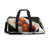 Petit sac de sport de voyage avec compartiment pour homme et femme Motif aigle de l'Allemagne, Partitions de violon, 17.7in/9in/9in