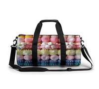 Petit sac de sport de voyage avec compartiment pour homme et femme Motif créatif, Bonbons et guimauves, 17.7in/9in/9in