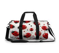 Petit sac de sport de voyage avec compartiment pour homme et femme Motif éléphant, Coccinelle - Rouge, 17.7in/9in/9in