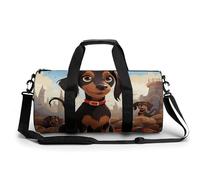 Petit sac de sport de voyage avec compartiment pour homme et femme Motif éléphant, Teckel I Love My Dog, 17.7in/9in/9in