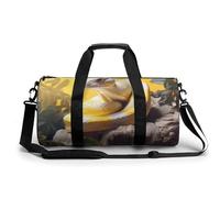 Petit sac de sport de voyage avec compartiment pour homme et femme Motif panda Violet rayé, Python jaune et blanc, 17.7in/9in/9in