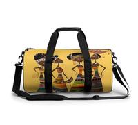 Petit sac de sport de voyage avec compartiment pour homme et femme Motif smiley, Culture africaine créative, 17.7in/9in/9in