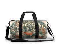 Petit sac de sport de voyage avec compartiment pour homme et femme - Musée du Louvre à Paris, Motif floral vert, 17.7in/9in/9in