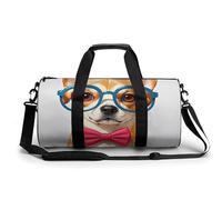 Petit sac de sport de voyage avec compartiment pour homme et femme, Nœud papillon souple pour chien Lunettes surdimensionnées, 17.7in/9in/9in