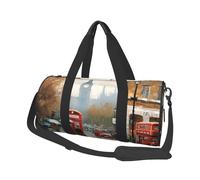 Petit sac de sport de voyage léger pliable avec bandoulière réglable, sac fourre-tout à motif imprimé Londres pour homme et femme