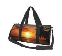 Petit sac de sport de voyage léger pliable avec bandoulière réglable - Sac fourre-tout à porter au coucher du soleil, mer, palmier tropical, paysage d'hôpital pour homme et femme