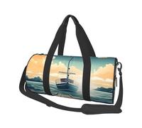 Petit sac de sport de voyage léger pliable avec bandoulière réglable, sac fourre-tout à porter sur le thème du paysage marin, sac d'hôpital pour homme et femme