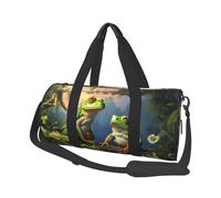 Petit sac de sport de voyage léger pliable avec bandoulière réglable - Sac fourre-tout de transport de nombreuses grenouilles chantant sur les branches - Sac d'hôpital pour homme et femme