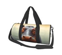 Petit sac de sport de voyage léger pliable avec bandoulière réglable - Sac fourre-tout hippopotame pour homme et femme