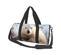 Petit sac de sport de voyage léger pliable avec bandoulière réglable - Sac fourre-tout mignon ours polaire animaux - Sac d'hôpital pour homme et femme