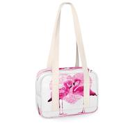 Petit sac de sport en forme de flamant rose en forme de cœur - Sac de sport léger et décontracté - Pour enfants, filles, garçons, femmes et hommes