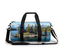 Petit sac de sport en forme d'écureuil avec compartiment à chaussures pour homme et femme, Spirit Island dans le lac, 17.7in/9in/9in, Art Déco