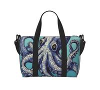 Petit sac de sport japonais avec compartiment à chaussures pour homme et femme Motif épée de samouraï, Motif pieuvre, Taille unique