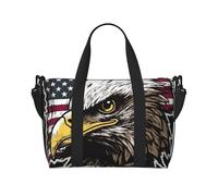 Petit sac de sport japonais avec compartiment à chaussures pour homme et femme Motif épée de samouraï, Aigle drapeau américain cool, Taille unique