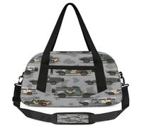 Petit sac de sport léger à motif de camion militaire pour enfants, pour garçons et filles, sac fourre-tout de week-end, sac de sport pour l'école, le sport, les soirées pyjama