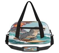 Petit sac de sport léger à motif dinosaure volcan marin pour garçons et filles, sac fourre-tout de w nd, sac de sport pour l'école, le sport, les soirées pyjama