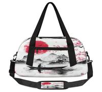 Petit sac de sport léger pour garçons et filles, motif bateau en fleurs de cerisier, sac de sport pour garçons et filles, sac fourre-tout de week-end, sac à main pour l'école, le sport, les soirées