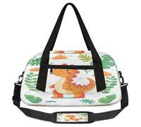 Petit sac de sport léger pour garçons et filles, motif dinosaure et feuilles de palmier, sac à main pour l'école, le sport, les soirées pyjama