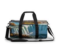 Petit sac de sport mexicain Otomi animal sac de nuit avec compartiment à chaussures pour homme et femme, Niagara Fall, 17.7in/9in/9in, Art Déco