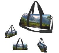Petit sac de sport mignon avec compartiment à chaussures pour homme et femme Motif pingouin, Beau paysage., Taille unique