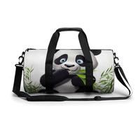 Petit sac de sport noir et blanc avec compartiment à chaussures pour homme et femme, Adorable panda, 17.7in/9in/9in, Art Déco