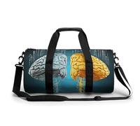 Petit sac de sport pour guitare avec compartiment à chaussures pour homme et femme, Fonctions cerveau gauche et droit., 17.7in/9in/9in, Art Déco