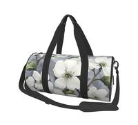 Petit sac de sport pour homme et femme, sac de sport aquarelle Paris, sac de voyage imperméable pour le sport et l'entraînement, Fleur blanche., Taille unique